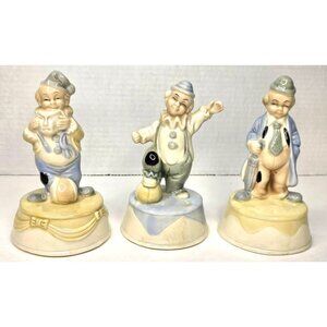 Vintage Ceramic Clown Figurines Set Of 3